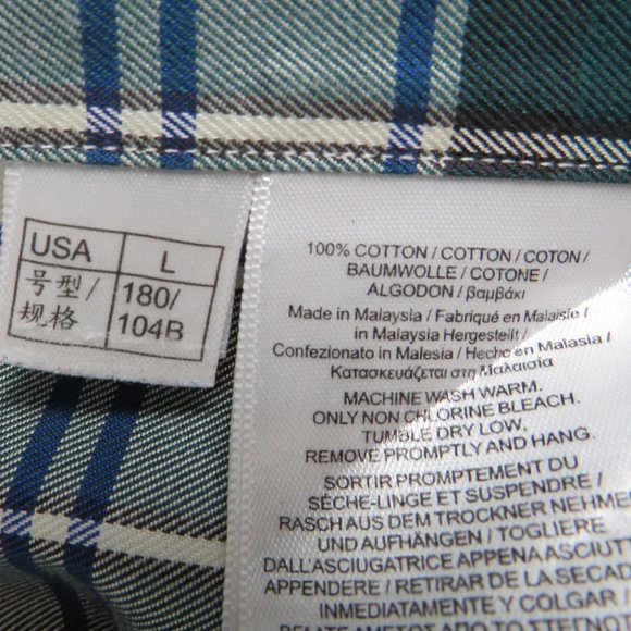 Brooks Brothers* Men's Long Sleeve Button Down Curved Hem Plaid Shirt~ Large‎ - Picture 6 of 12